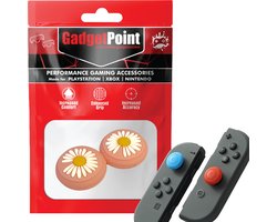 Gadgetpoint – Thumb Grips voor Nintendo Switch Joy-Con Controllers – Gaming Thumbgrips – Performance Anti-Slip Thumbsticks – Bescherming Accessoires – Bloemetjes Roze