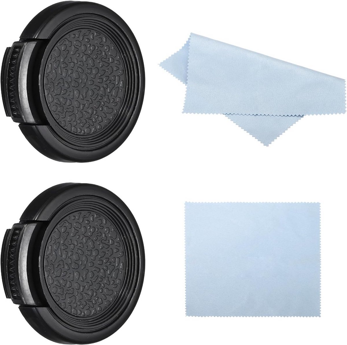 Lensdop 30 mm - Universele Cameralensafdekking met Reinigingsdoekje - 2 Stuks