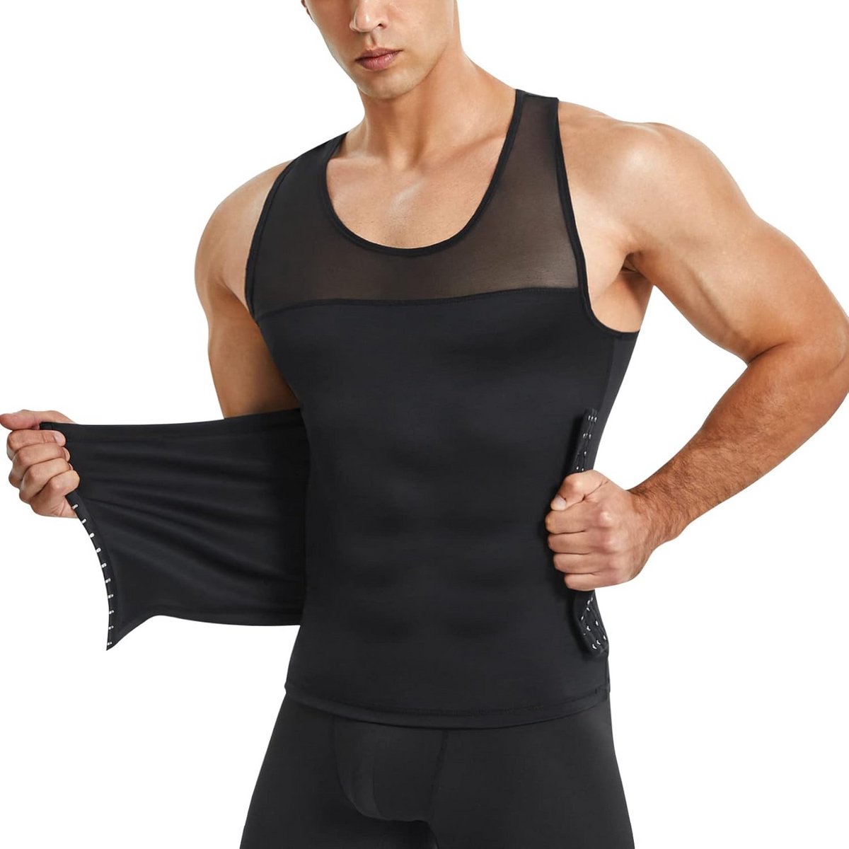 Herenshirt met Compressie voor Borst en Buikcontrole - Slankmakend Shapewear Onderhemd