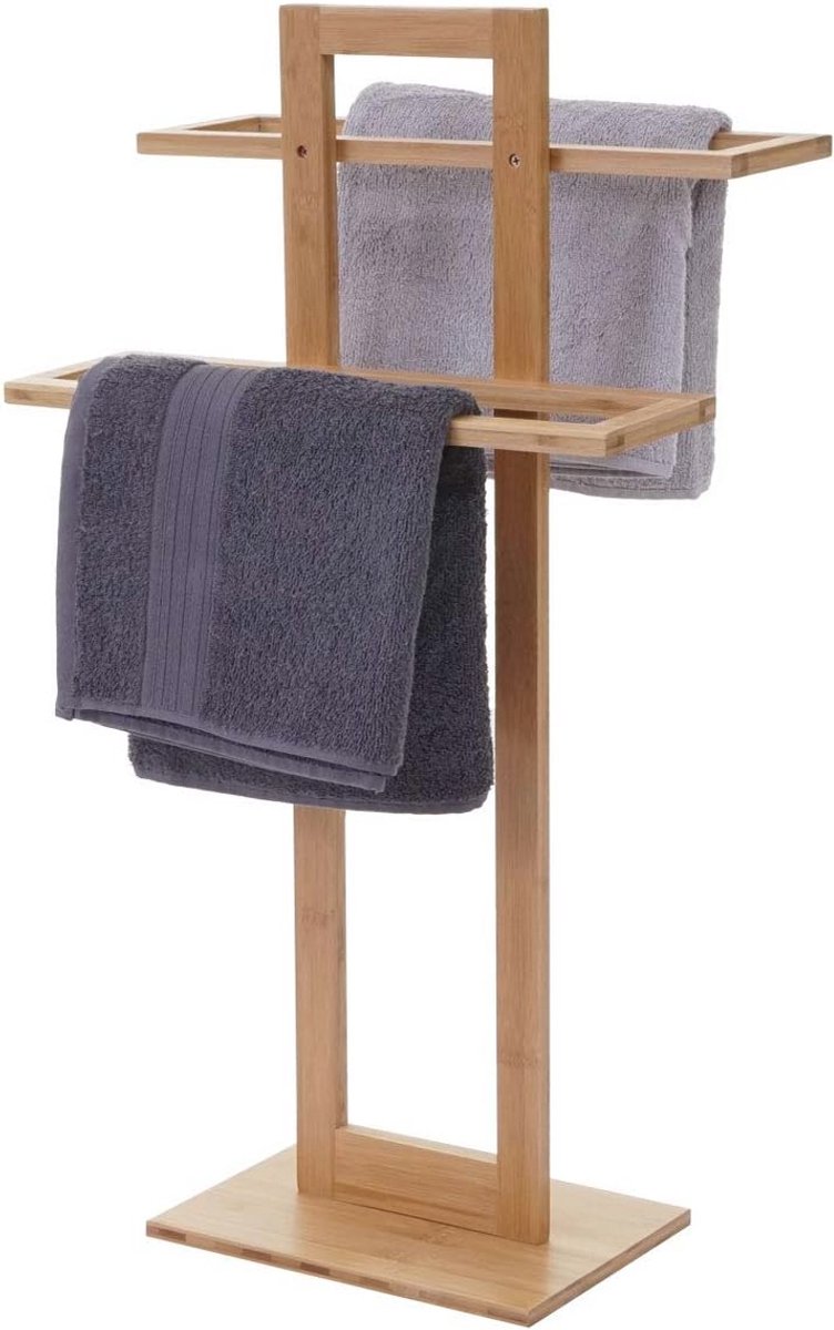 Handdoekhouder Bamboehout 80x42x27 cm voor Badkamer