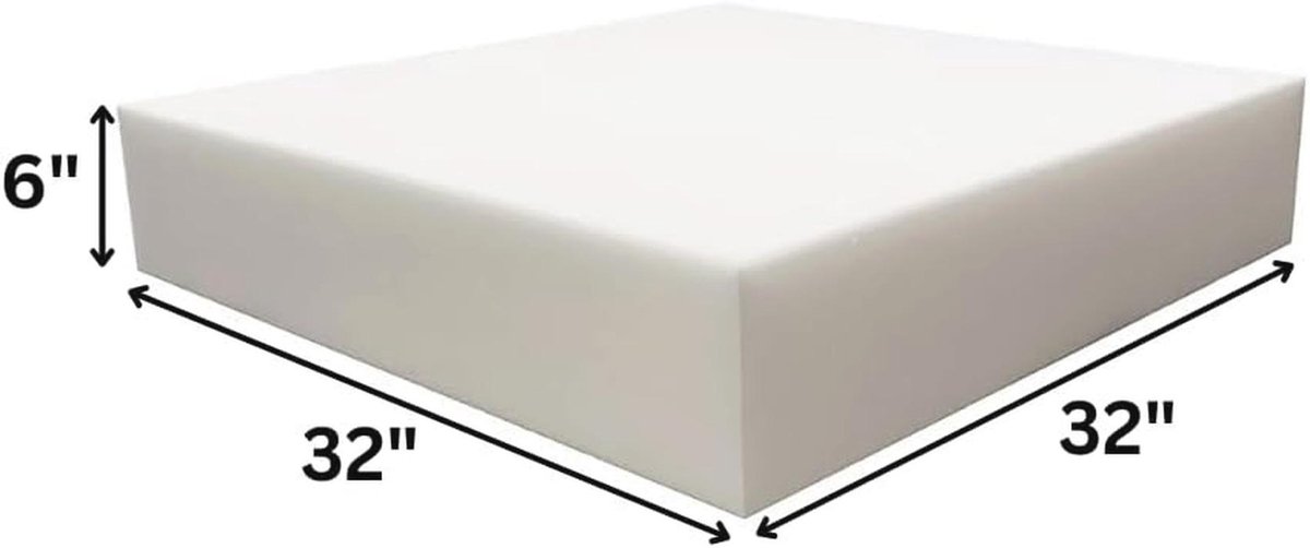 Hoge Dichtheid Schuimkussen 6 x 32 x 32 Inch - Comfortabel Stoelkussen voor Eetkamerstoele