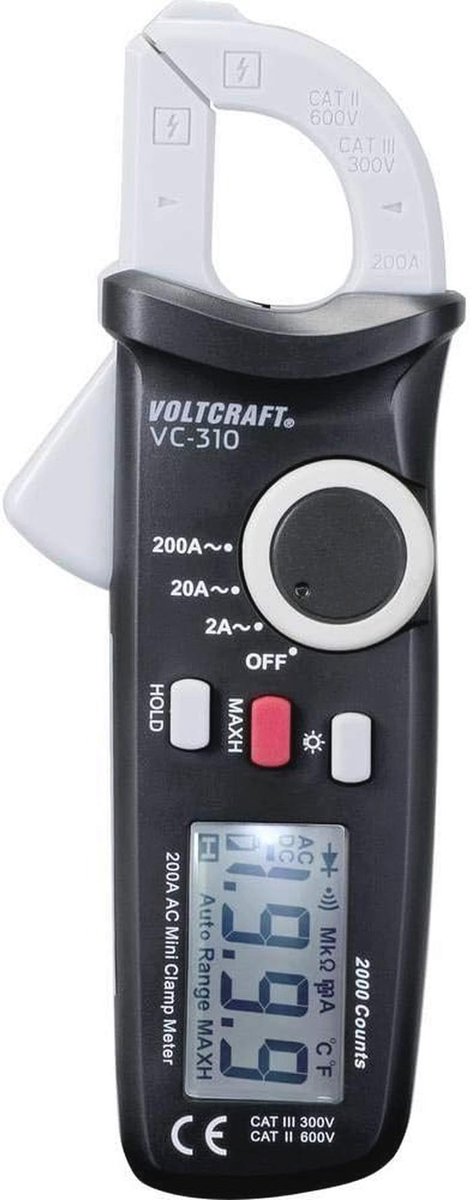 Digitale Stroomtang voor AC Metingen tot 200 A en 600 V