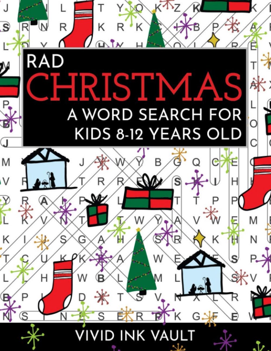 Kerst Woordzoeker Puzzelboek voor Kinderen 8-12 Jaar met Religieuze en Seculiere Thema's