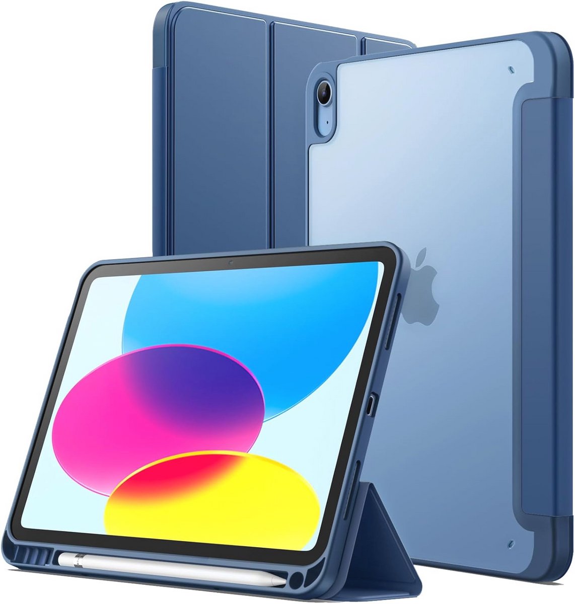 Matte Tablet Case voor iPad 11th/10th Gen met Pencil Holder en Slim Stand