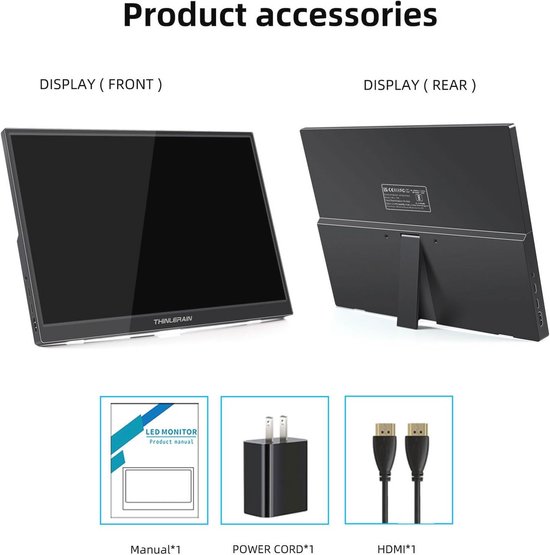 Draagbare 11.6 Inch HDMI-Monitor - 1366 x 768 TN Led-Display voor Raspberry Pi, Laptop en Computer — afbeelding 5