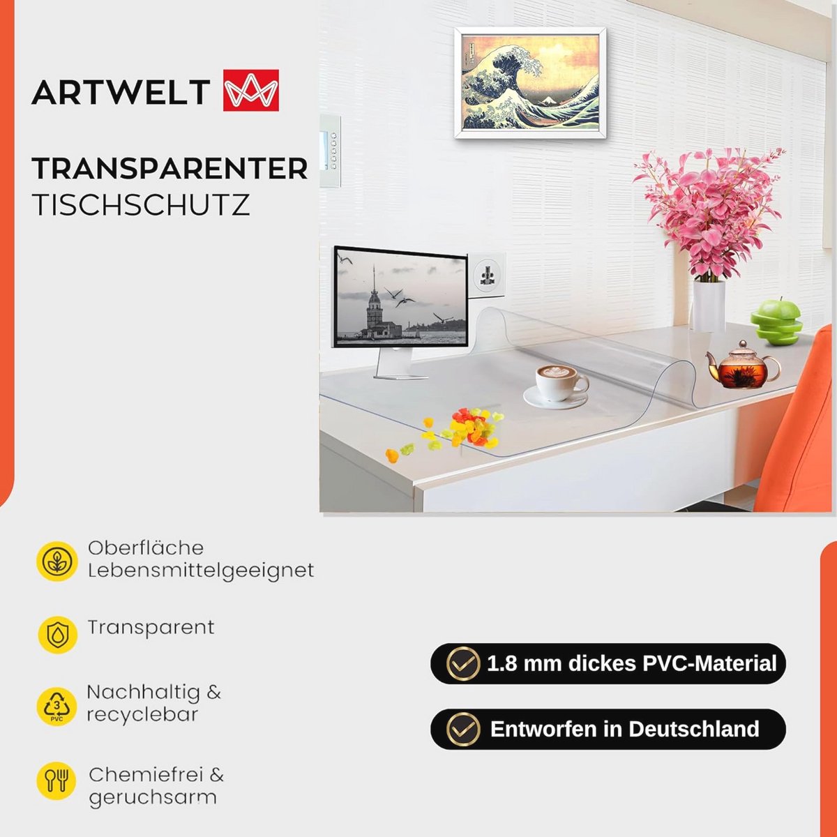 Transparante Tafelfolie 1,8 mm - Waterdicht en Wasbaar Tafelkleed voor Binnen en Buiten