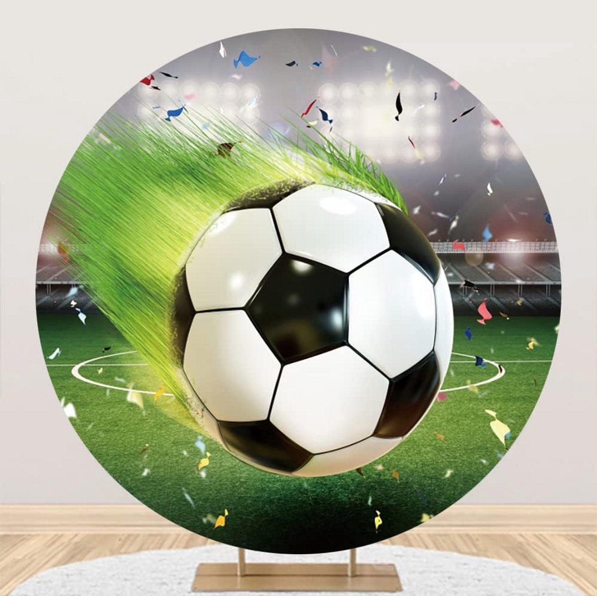 Ronde Achtergrond voor Voetbal Feestdecoratie - Polyester Foto Achtergrond voor Kinderen