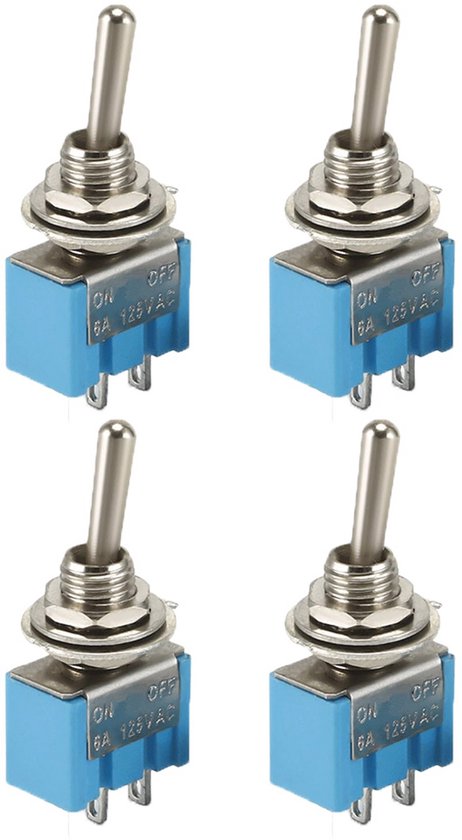 CESFONJER 20 stuks mini-tuimelschakelaar, ON/Off tuimelschakelaar, 2-pins AC 6A -10A, 125 V -250 V voor auto, boot, huishoudelijke apparaten (zwart, 10 p, rood, 10 p