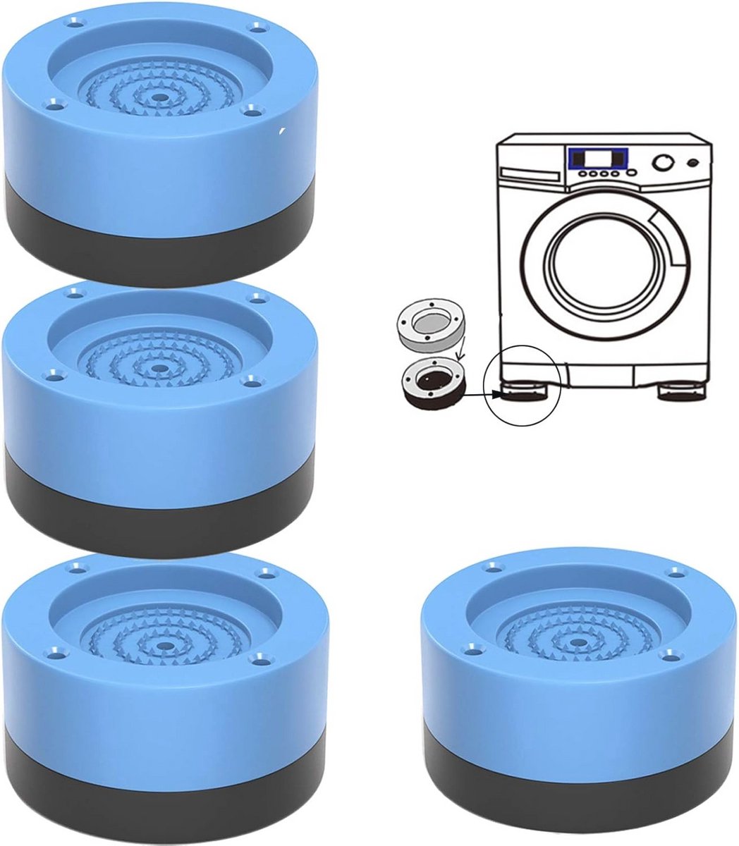Antitrillingskussens voor Wasmachines - 4 Stuks Met Anti-slip Rubber