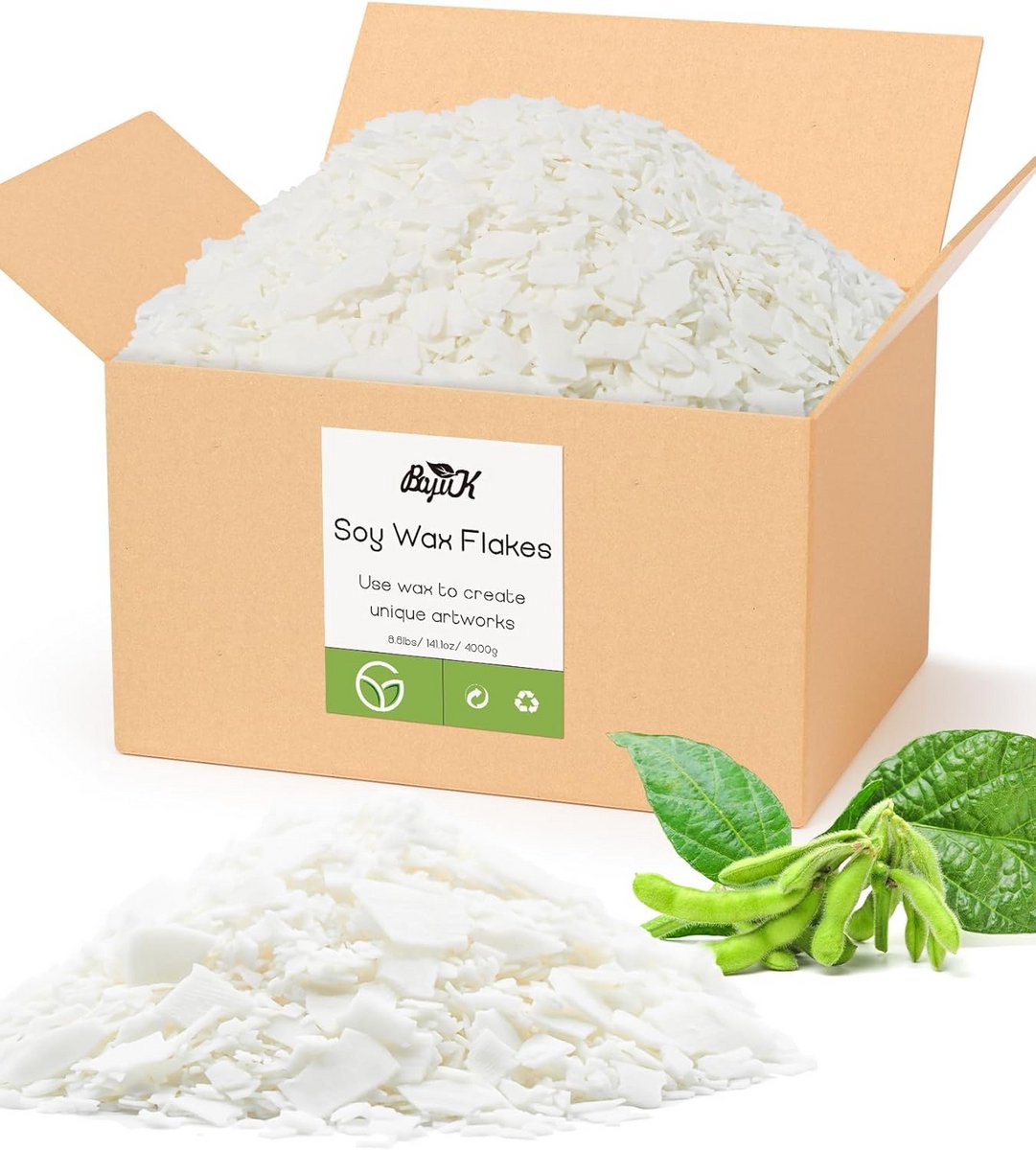 Natuurlijke Soja Wax Vlokken 4KG voor Kaarsen Maken