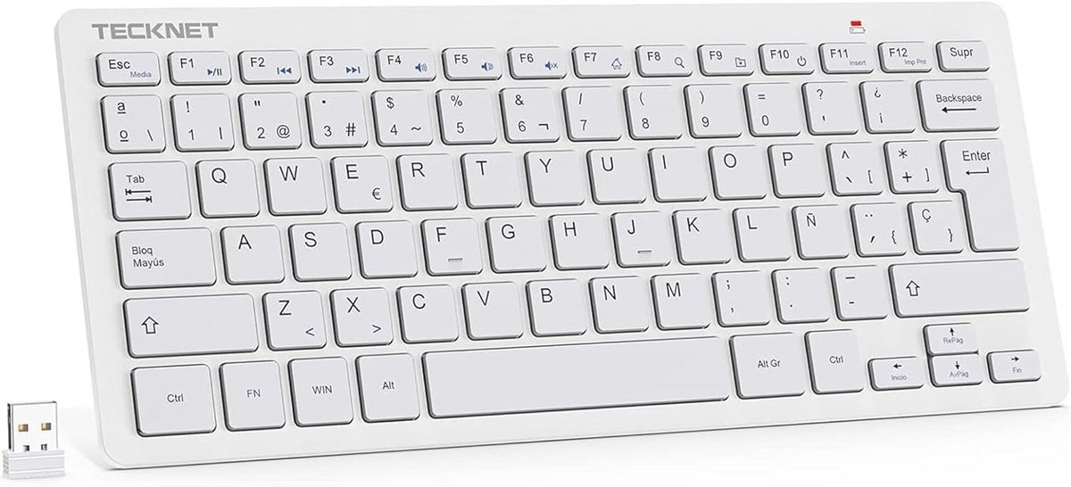 Mini draadloos toetsenbord en muis QWERTY met ergonomisch ontwerp