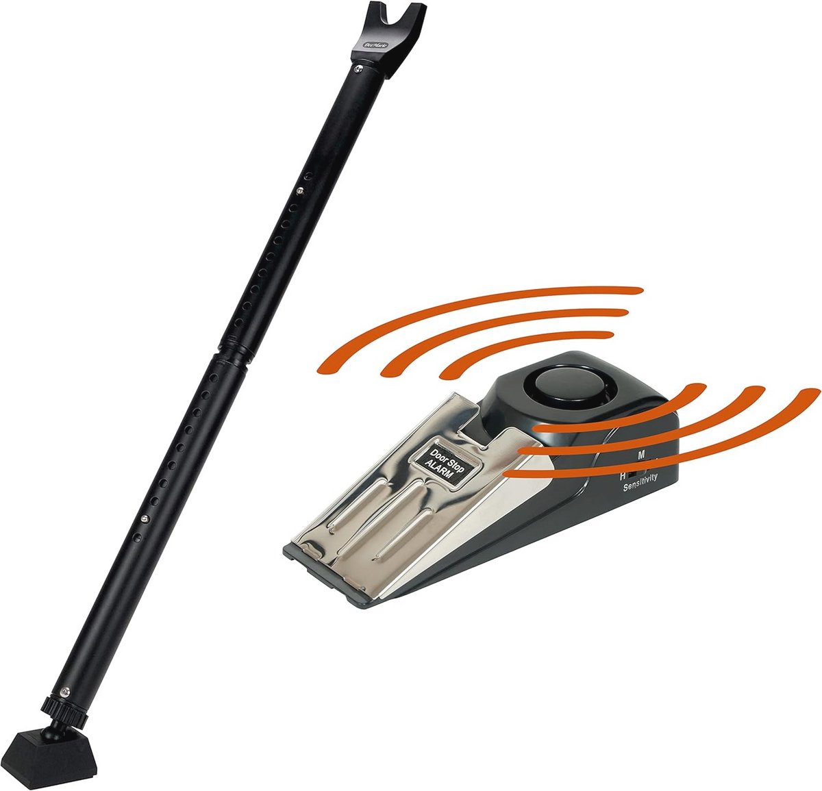 Deurstopper met Alarm en Veiligheidsstang - Draagbare Beveiliging voor Huis, Appartement, School en Hotel