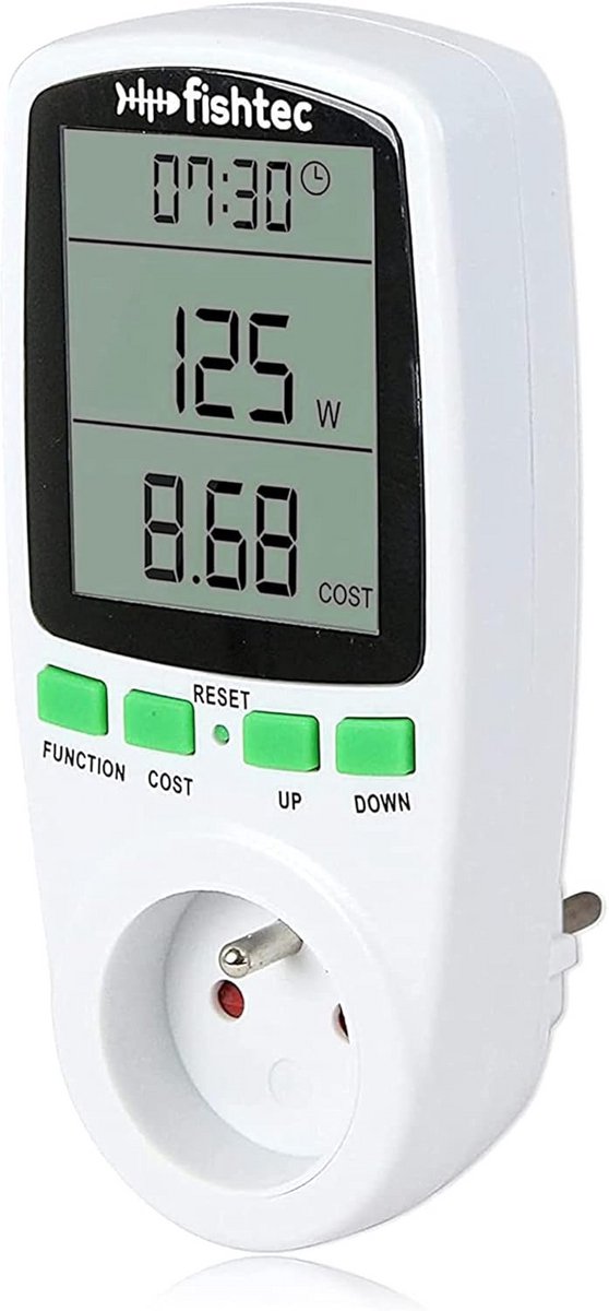 Wattmeter Elektriciteitsmeter met Groot LCD Display - Stroomverbruik Meten en Kosten Besparen