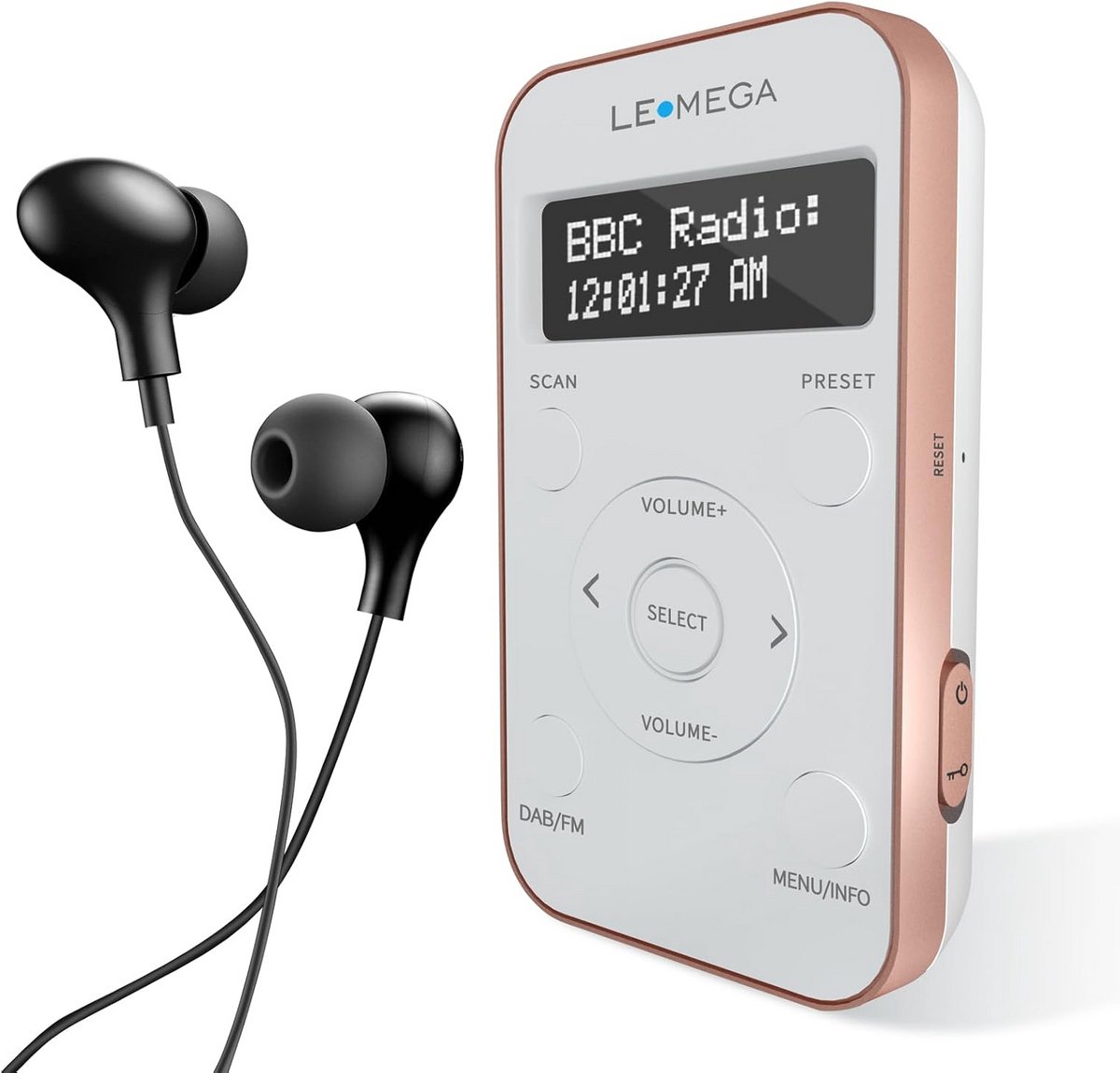 Draagbare DAB+ en FM Radio met Oplaadbare Batterij en Hoofdtelefoon