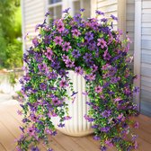 16 bundels kunstbloemen voor buiten, weerbestendig, kunstplanten, buiten, uv -bestendig, balkonbloemen voor binnen en buiten, balkon, tuin, balkonbak