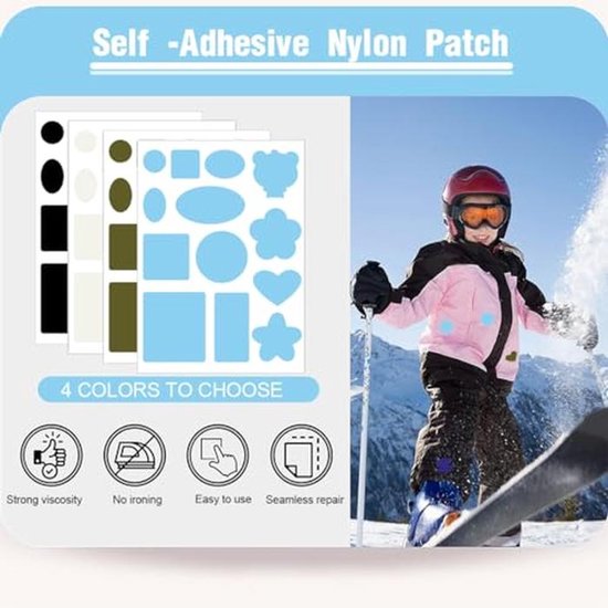 Reparatie patches voor donsjacks en bovenkleding - 4 stuks waterdicht nylon — afbeelding 3