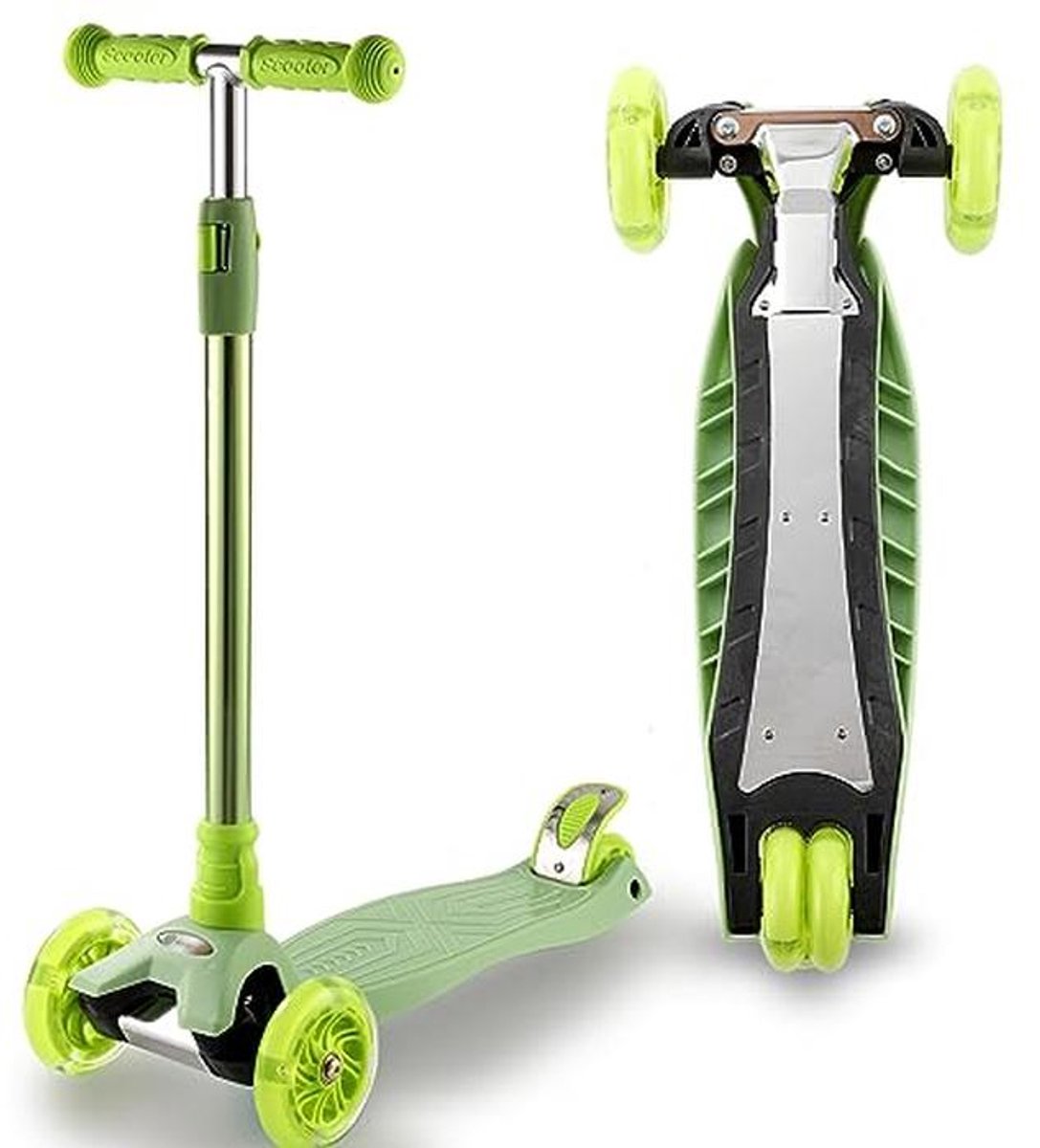 Kinderscooter met 3 Wielen en Oplichtende Wielen, Verstelbaar en Stabiel voor Kinderen van 3-12 Jaar