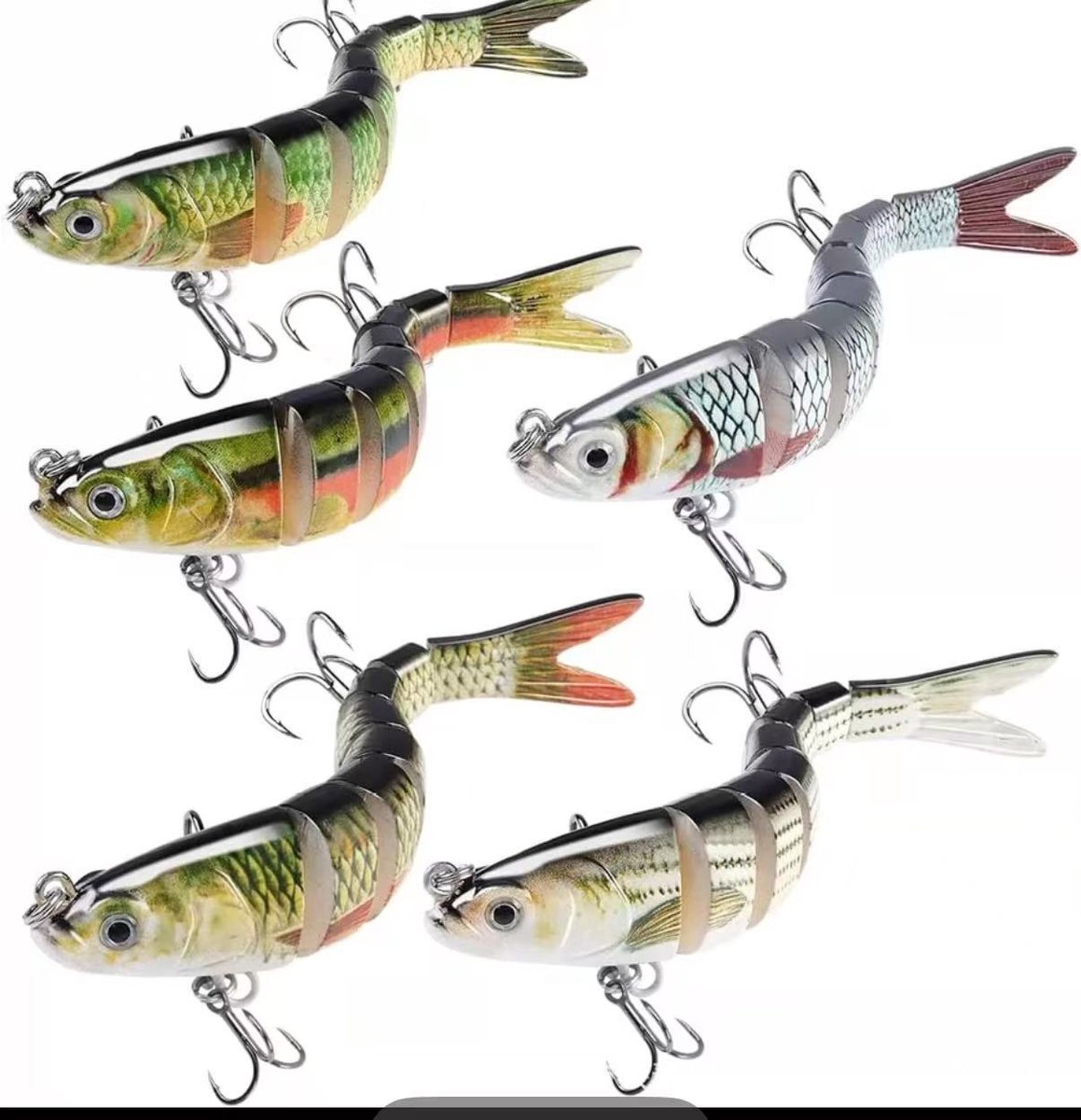 Set van 5 Barracuda kunstaasjes - Zwenkend Barracuda kunstaas - 13 cm / 25 g - Realistisch zwemmend kunstaas - Geschikt voor barracuda, baars en forel - Geschikt voor zowel zoet- als zoutwater - Barracuda en baars