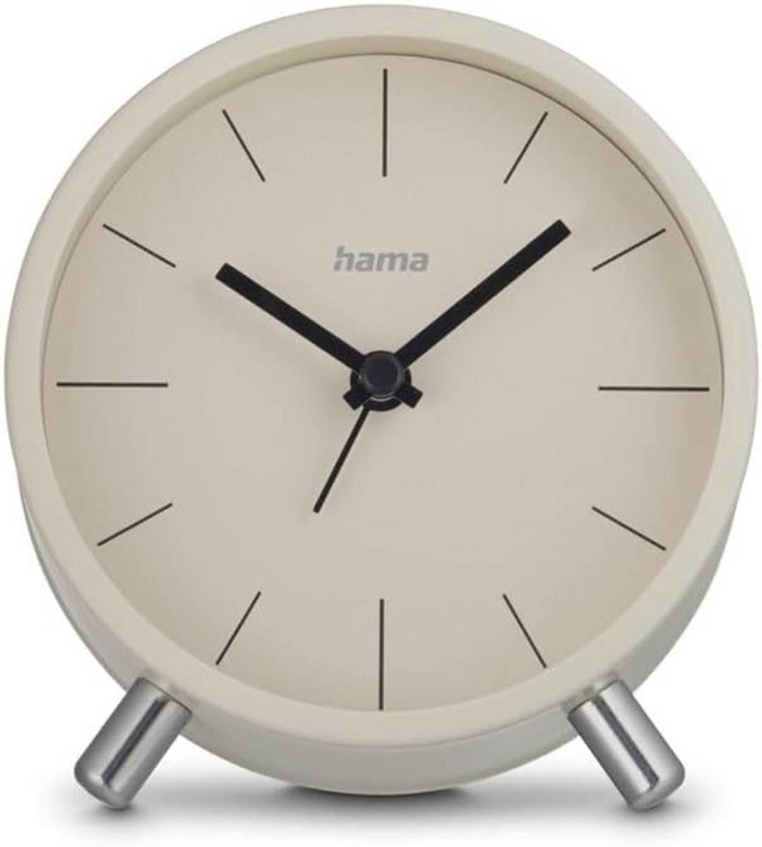 Stil Analoog Wekker Zonder Tikken met Snooze en Licht Grijs Beige