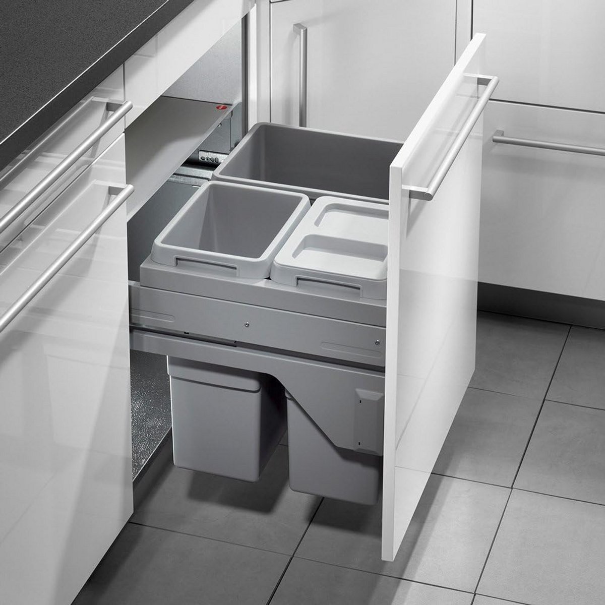 Uitschuifbare Keuken Afvalemmer 56 Liter voor Inbouwkast 60 cm