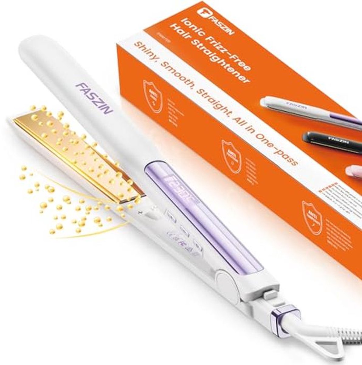 Professionele 2-in-1 Haarstylers met Titanium en Ionen, 20 seconden opwarmtijd, LCD Display voor Gladmaken, Krullen en Stylings