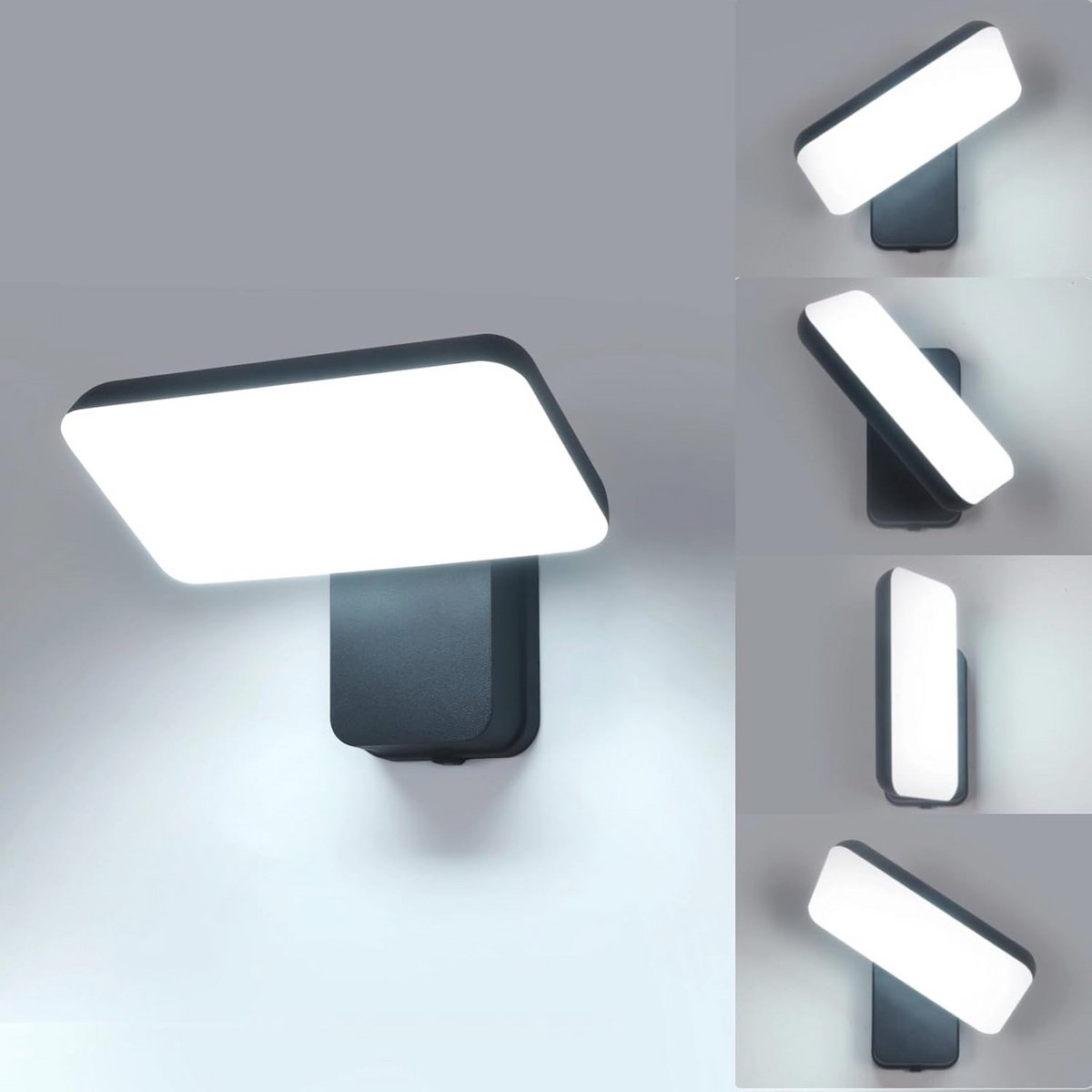 Moderne LED Buitentuinwandlamp 16W IP65 Waterdicht Draaibaar Koel Wit Licht 6500K