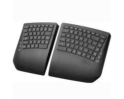 Draadloos Ergonomisch Toetsenbord met Gesplitst Ontwerp, TKL, Verstelbare Hellingshoek, QWERTZ Indeling - Zwart