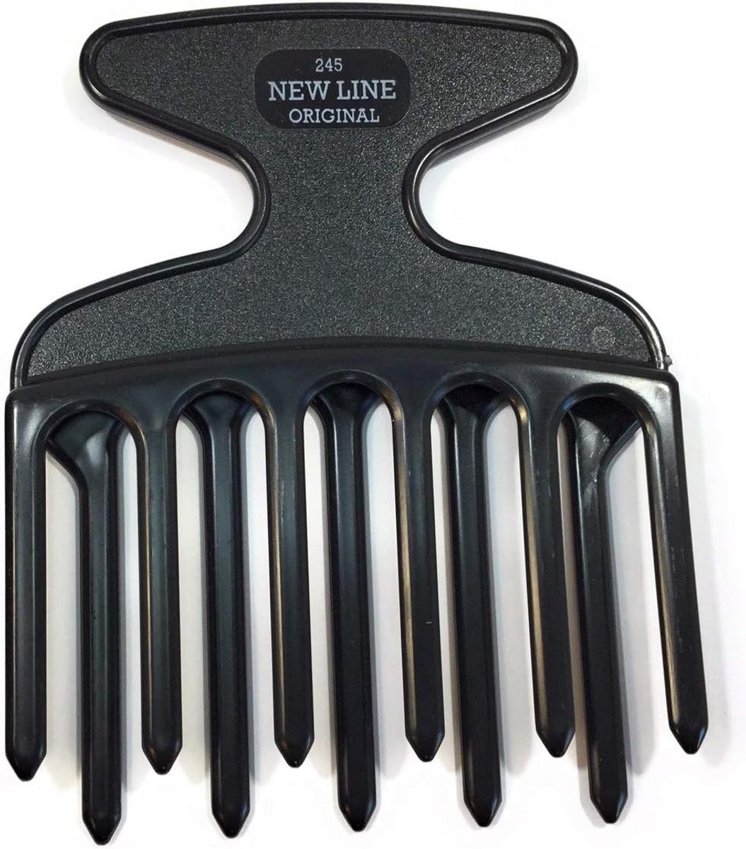 Professionele Afro Pick Haarkam - 11 Tanden voor Styling en Krullen - Zwart