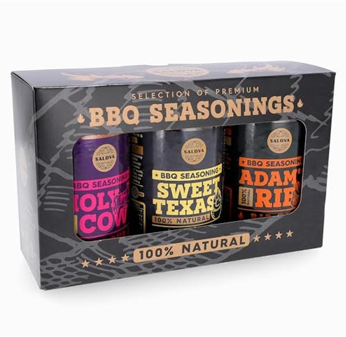 Premium BBQ Assortiment van 3 Natuurlijke Kruidensets voor Grillen