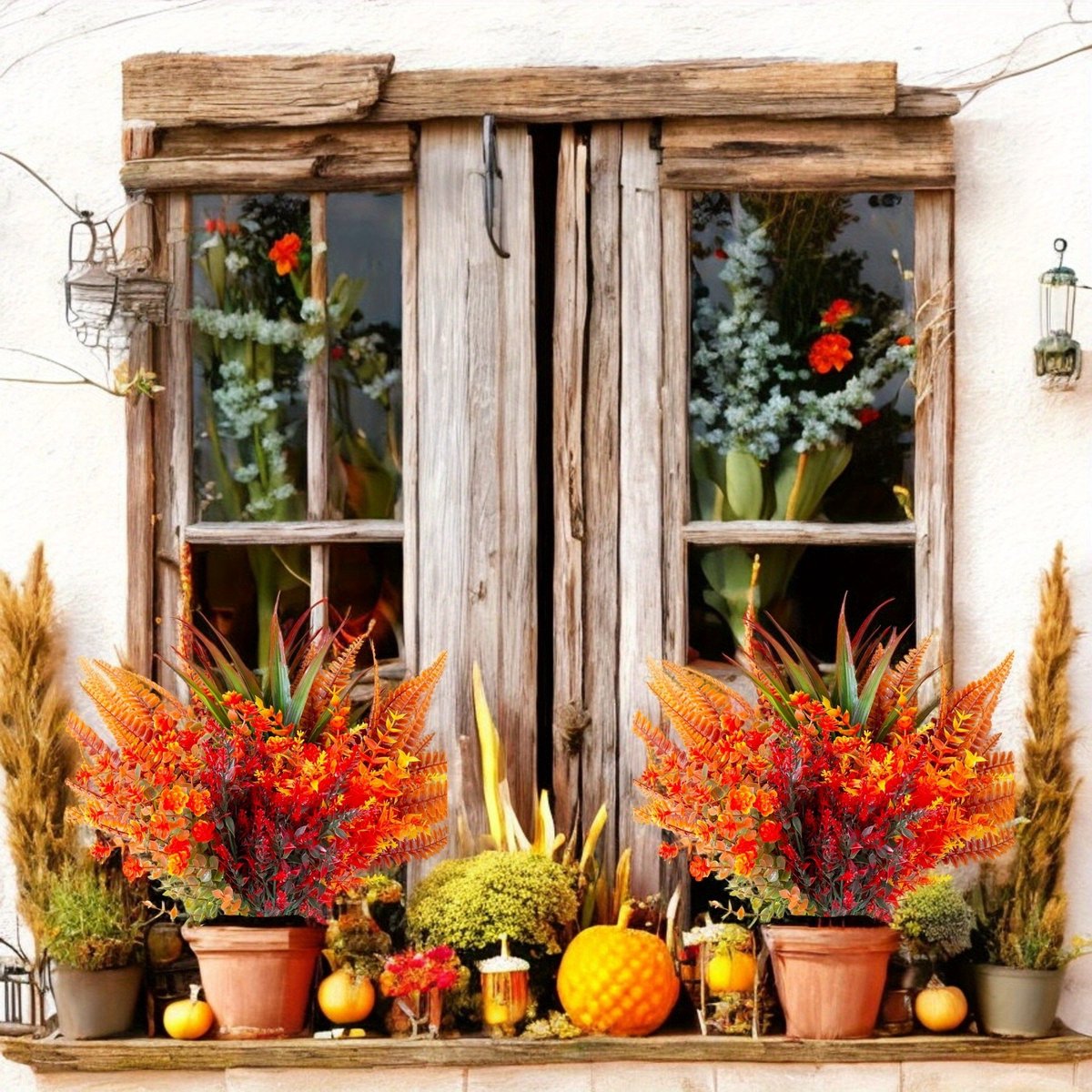 9-delige herfstkunstbloemset - UV-bestendige kunstcamelia-plantenset voor binnen- en terrasdecoratie - Seizoensgebonden woonaccessoires voor housewarming, herfst, Kerstmis, Halloween, Pasen, Thanksgiving en Valentijnsdag — cadeau in Cadeau-ideeën - foto 5