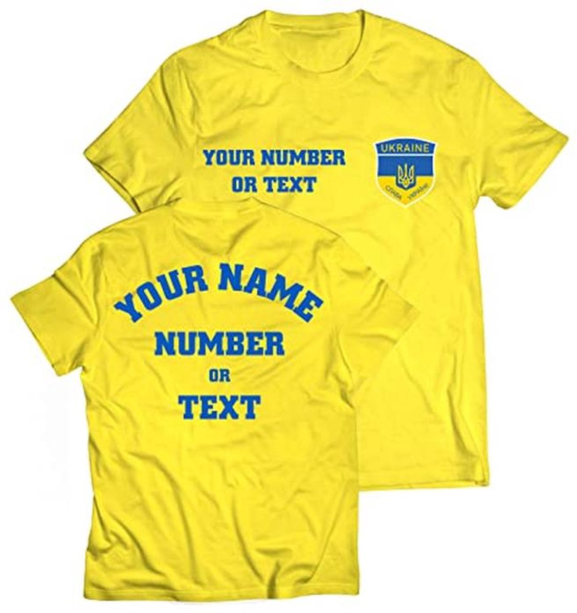 Mannen T-shirt met Oekraïense vlag en opdruk