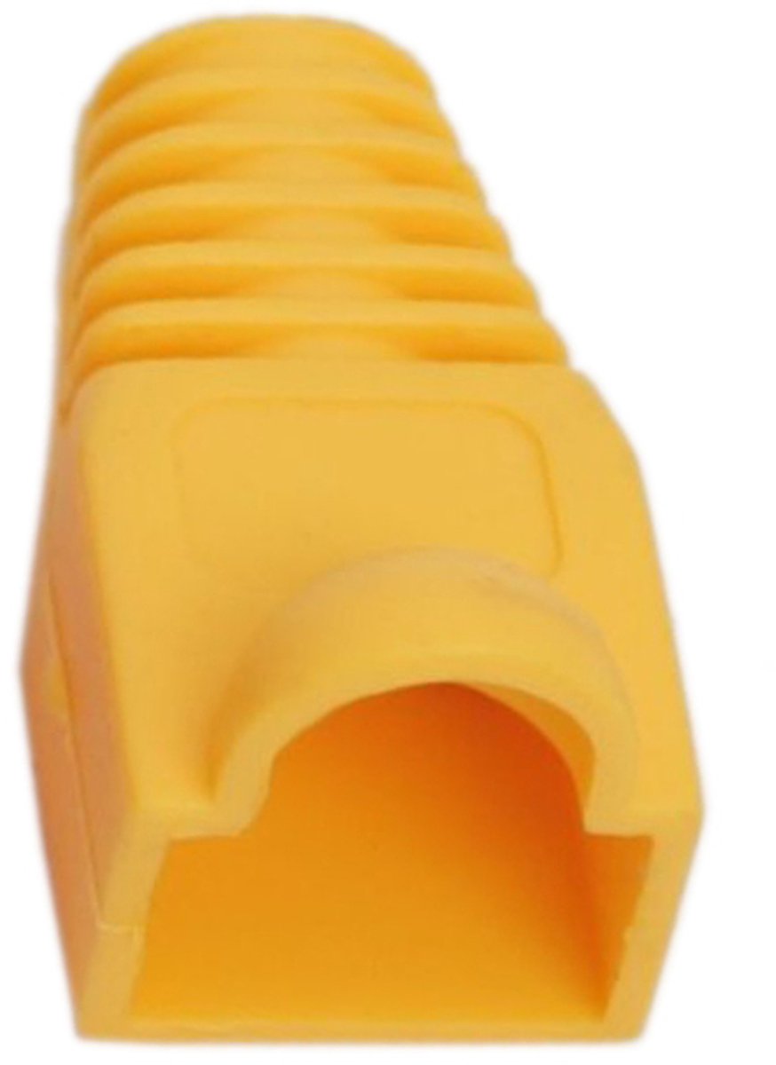 100x RJ45 Snagless Trekontlasting Geel – Kabelbescherming voor Cat5 / Cat5e / Cat6 UTP – Netwerkkabel Boot - 100 Stuks [05230SA]