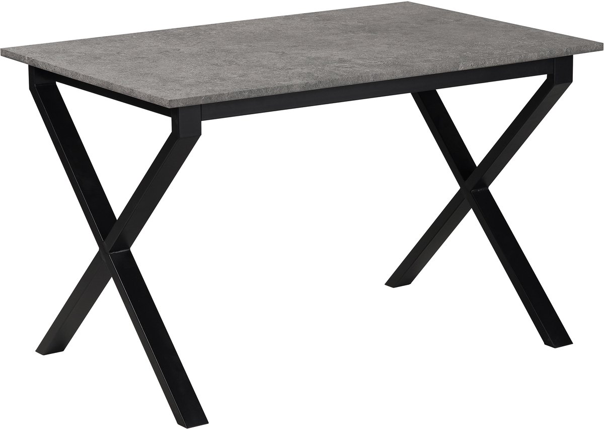 Notio Living Ipswich-Eettafel - 120 cm - Betonlook Zwart