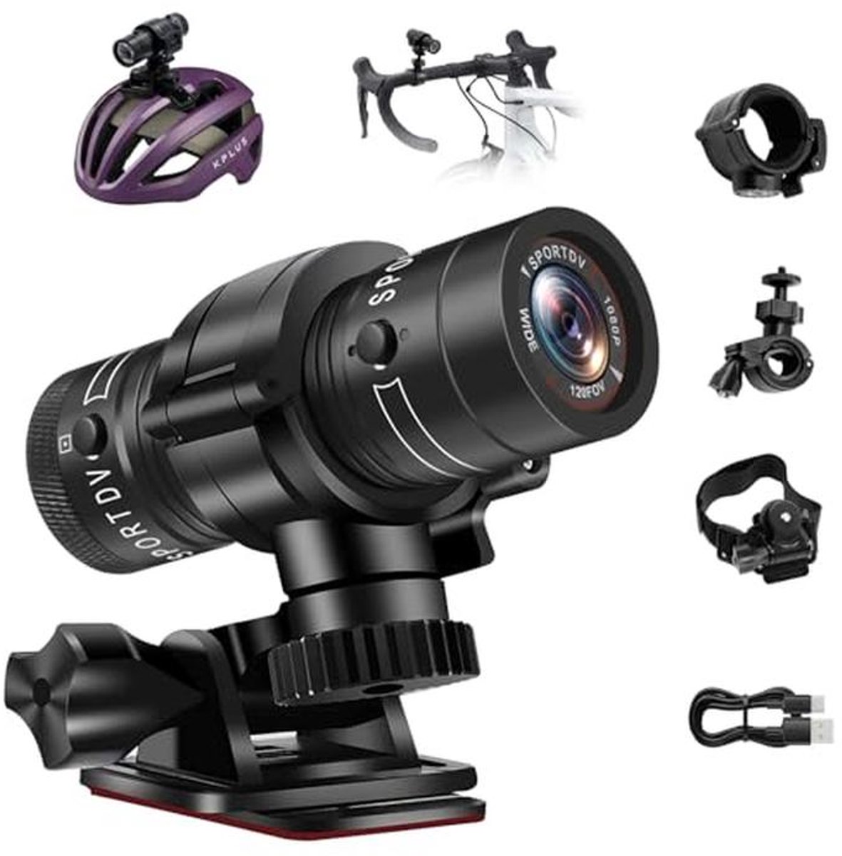 Action Camera 1080p HD met 120° Groothoek Lens en 5 Uur Batterijduur