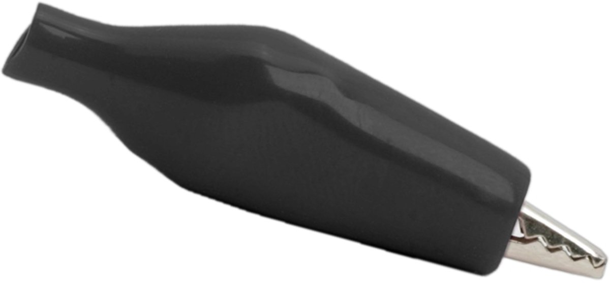 10x Mini Krokodillenklem Zwart – 5A Geïsoleerde Crocodile Clip – Testklem voor Elektronica (28 mm) - 10 Stuks [05186FK]