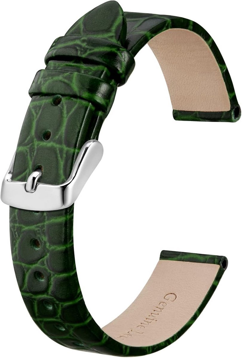 Dames Horlogeband Leer Krokodillenpatroon Vervangende Banden Diverse Maten 8mm tot 20mm