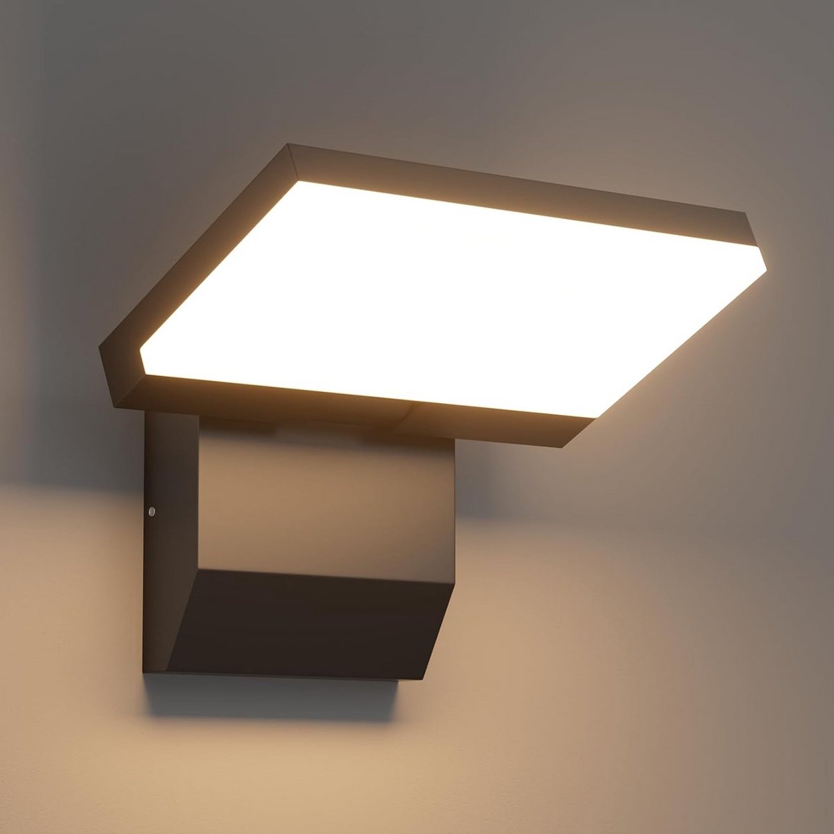Waterdichte LED Buitenwandlamp 24W IP65 Zwart - Warm Wit Licht voor Tuin en Terras