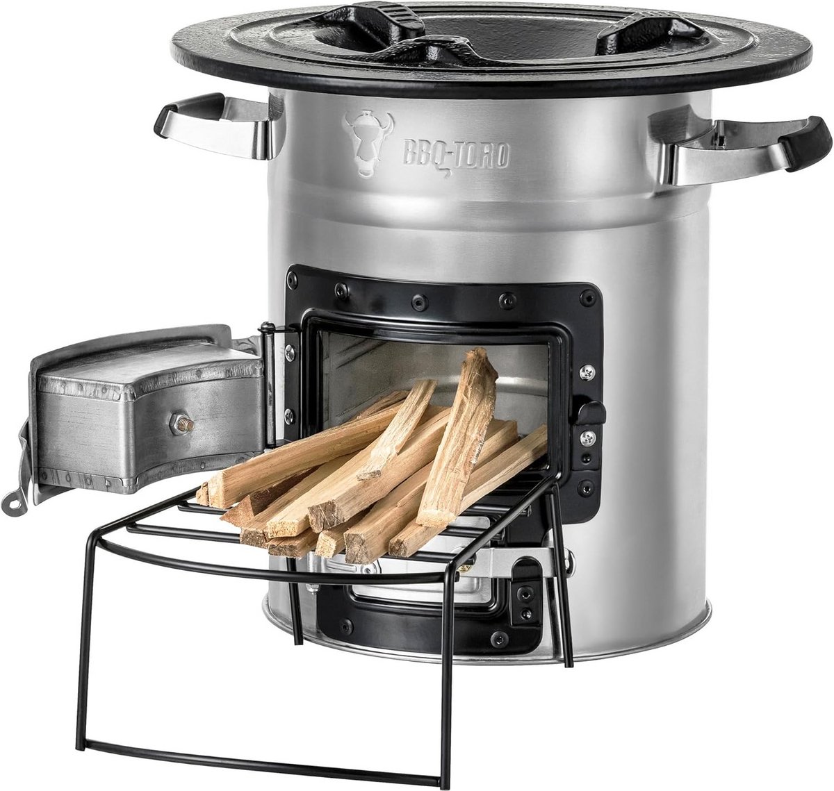 Duurzame RVS Raketoven voor Buiten Koken met Natuurlijke Trek
