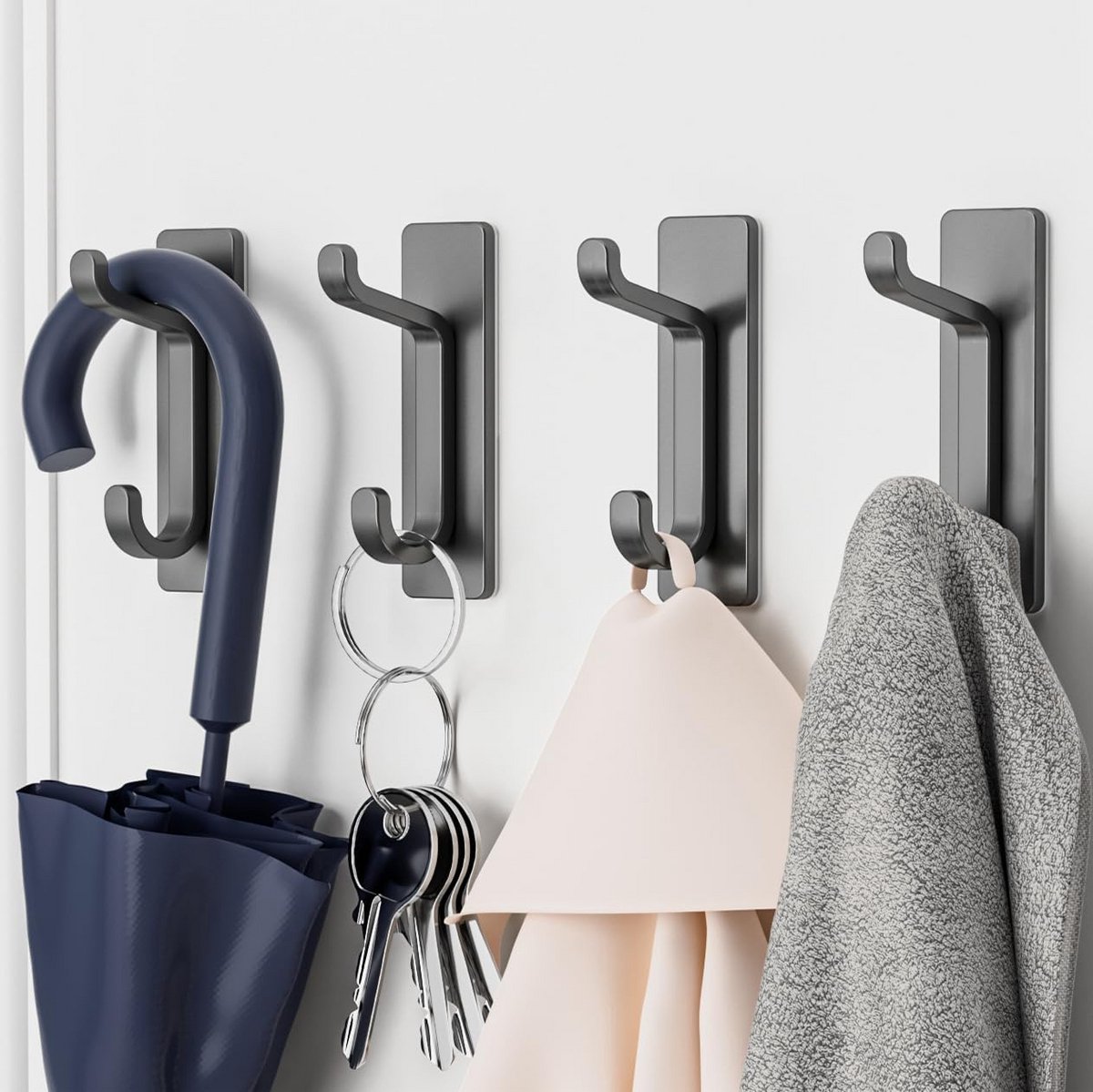 4x Ultrasterke Zelfklevende Haken - Metaal, Roestbestendig - Voor Douche, Handdoek & Deur