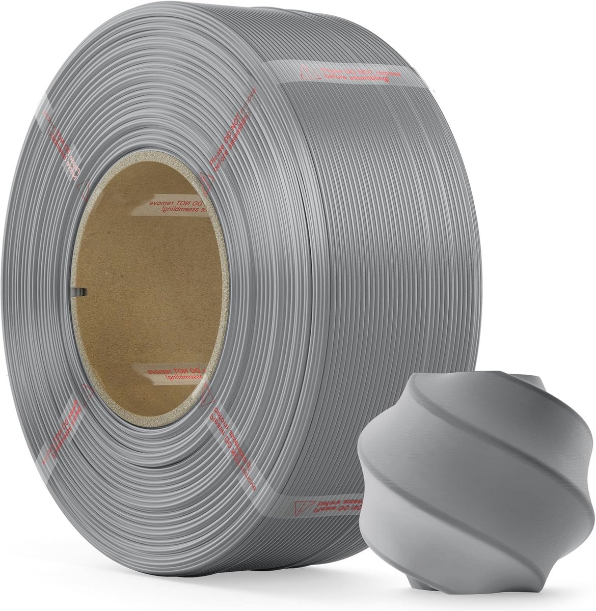 Asgrijs PLA Filament 1.75mm - 3D-printerfilament met Nauwkeurigheid van +/- 0.02mm - 1kg Navulfilament voor Herbruikbare Spoelen