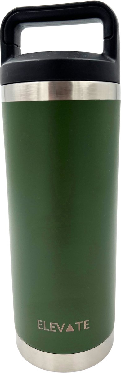 Elevate Premium Thermosfles – 500 ml | Dubbelwandig RVS | Houdt Dranken 24u Koud & 6u Warm | Groen