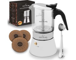 Espressomaker Glas Roestvrij Staal voor 4 Kopjes Geschikt voor Alle Warmtebronnen