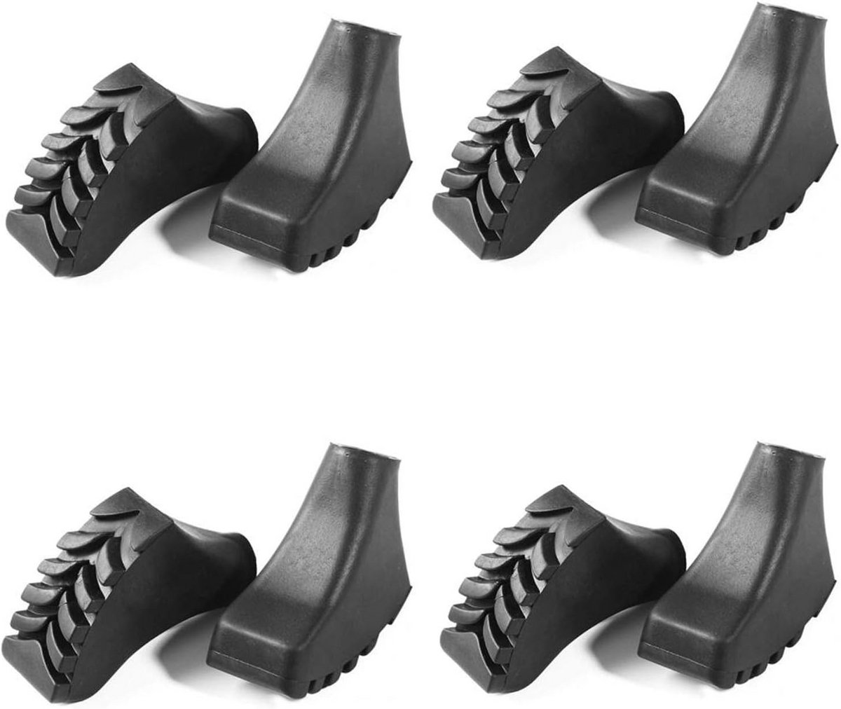 4 Paar Wandelstokdoppen Rubber Antislip voor Nordic Walking & Trekkingstokken