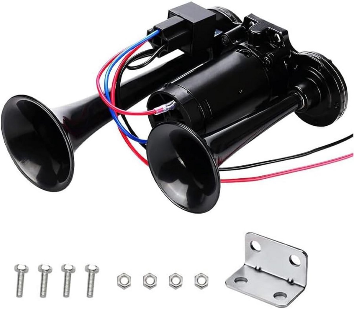 Super Luide Dubbele Luchthoorn 600dB met Compressor voor 12V Auto, Vrachtwagen en Boot