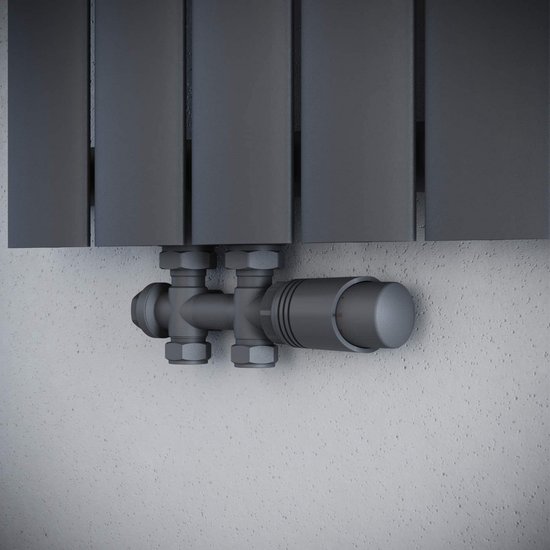 Hoek Radiator Design Multiblock Set met Thermostaat voor Radiator - Hoek- en ...