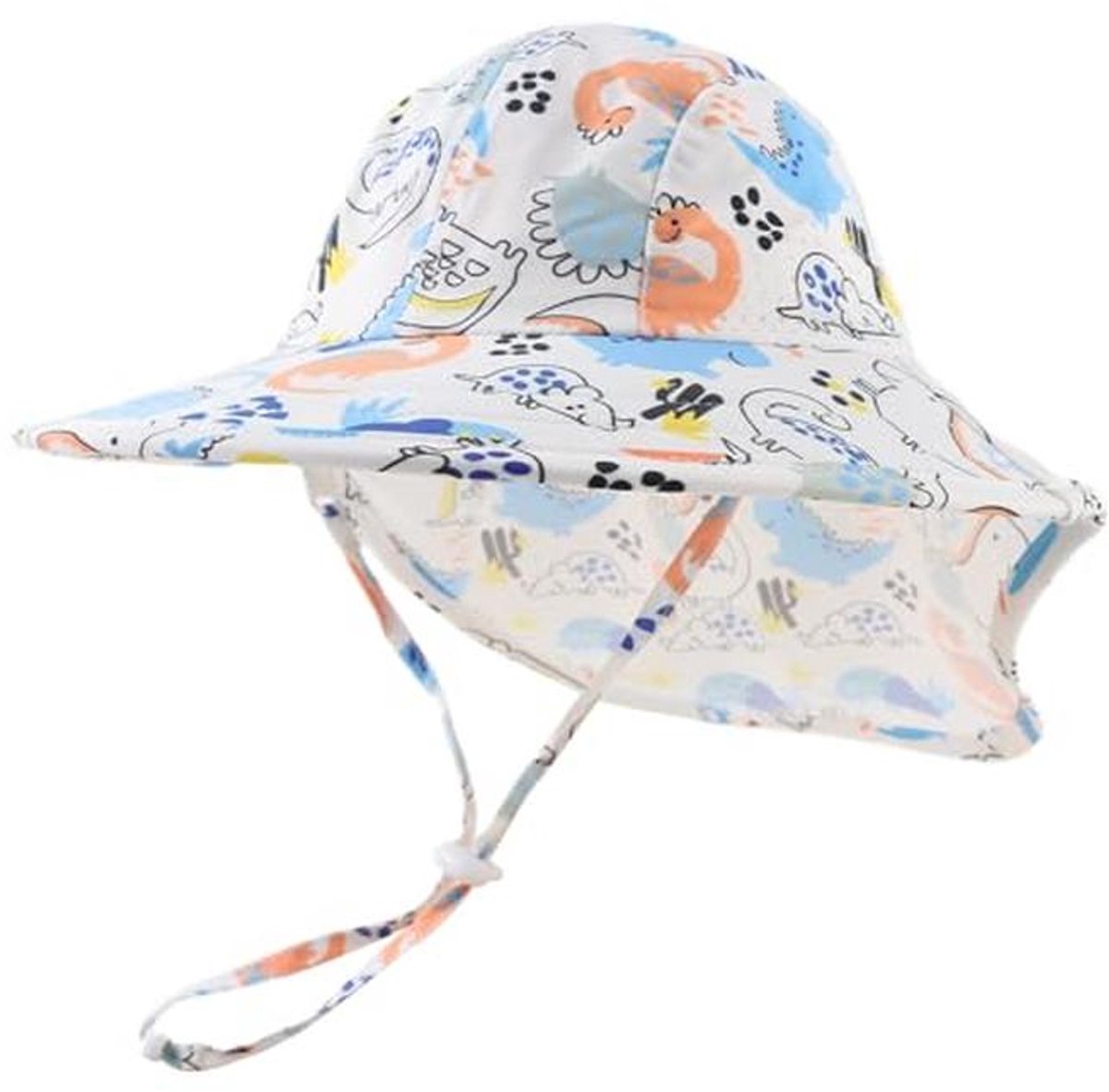 Baby zonnehoed met UV-bescherming voor meisjes en jongens - Zomermuts met nekbescherming en sneldrogend materiaal - 52/56 cm