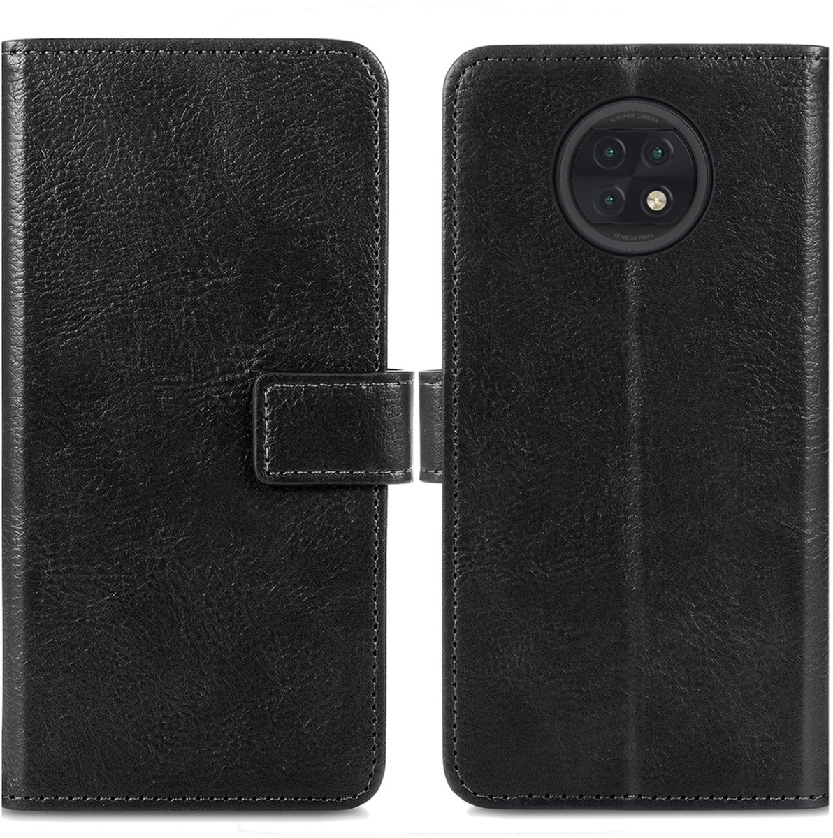 imoshion Hoesje - Geschikt voor Xiaomi Redmi Note 9T (5G) - Luxe Bookcase - Zwart