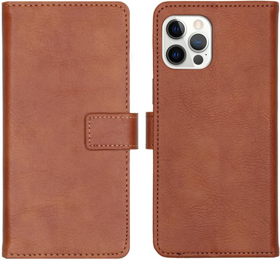 imoshion Hoesje - Geschikt voor Apple iPhone 12 Pro / 12 - Luxe Bookcase - Bruin