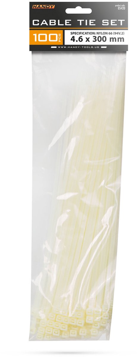 100x Kabelbinders Transparant 300 X 4,6 Mm – Nylon 66 Zelfsluitende Cable Ties – Sterke Tie Wraps Voor Kabelbundeling En Montage – Transparante Kabelbandjes Voor Installatie En Elektronica – 100 Stuks Per Verpakking [05420]