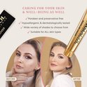 Model voor en na het aanbrengen van Dermacol Make-Up Cover foundation. De 'na'-foto toont een egale huid zonder onvolkomenheden.